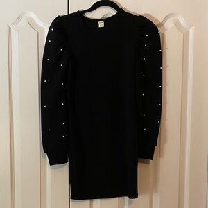 SHEIN Black Formal Kids Dress with Pearl Accents